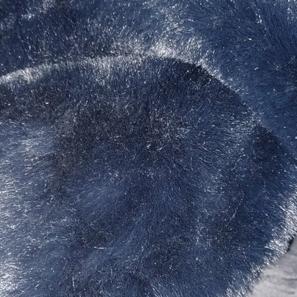 Faux Fur Fluffy Winter Puffer Pom poms fur fuzzy coat jacket zip up fluffy y2k - Picture 3 of 4